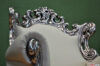 Armrest baroque style armchair silver leaf