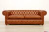 2m Chesterfield sofa in brown cloudy leather