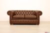 Chocolate leather chester sofa