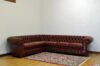 Vintage red Chesterfield corner sofa