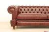 Armrest with leather-covered bullets