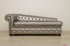 Silver faux leather Chesterfield dormeuse
