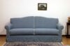Light blue classic sofa bed with gray border