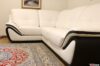 Black and white leather modern corner sofa