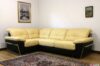 Yellow and brown corner sofa