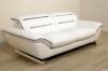 Modern white leather sofa steel feet
