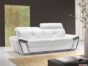 White and brown leather sofa