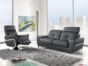 Modern living room in black leather