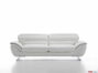 Modern white leather sofa with chrome steel feet