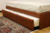 Double bed in brown distressed leather