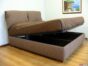Brown fabric container bed with removable cover