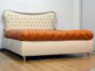 Upholstered capitonné double bed