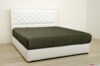 White grain leather double bed