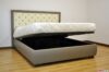 Double bed with storage and capitonné work on the headboard