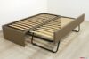 Pull-out upholstered single bed with slatted base same height