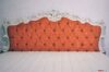 Baroque headboard bed with white lacquered frame