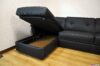 Peninsula storage corner sofa bed black