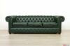 English green Chesterfield sofa