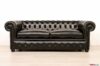 Black Chester sofa in glossy leather