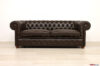 Dark brown leather Chesterfield sofa