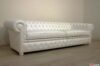 Chesterfield deep white leather sofa