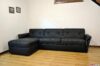 Black corner double leather sofa bed