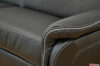 White contrast stitching black leather sofa