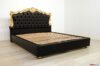 Black and gold leaf baroque double bed