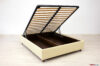Beige fabric double storage bed with high feet