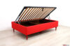 Red square and a half storage bed with high feet