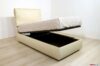 Beige leather single storage bed