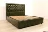 Green leather double bed