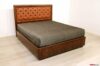 Brown leather double bed