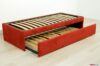 single upholstered bed with second rollaway bed