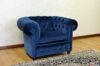 Chesterfield armchair in blue velvet