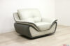 Modern thick leather armchair gray