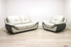 Modern living room in thickened gray leather