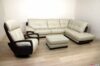 modern living room with leather lounge