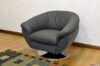 Black modern swivel armchair