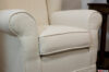 Armrests and cushion in white matching fabric Armchair Bergère