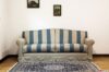 Sofa Bed in Blue Striped Fabric removable cover