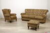 Classic living room with capitonné pouf