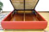 Red leather French-style storage bed