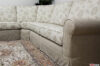 Round armrest of classic corner sofa