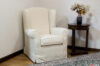 Bergère armchair with white fabric ears