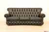 black leather capitonné sofa