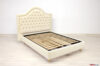 Classic cotton velvet double bed with gold feet