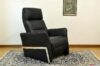 Black and chrome steel manual relax armchair