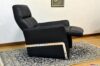 Black leather manual relax armchair