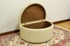 Wedge pouf with storage
